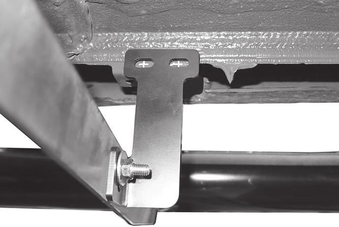 If necessary use clamps to temporarily attach Support Brackets to pinch weld.