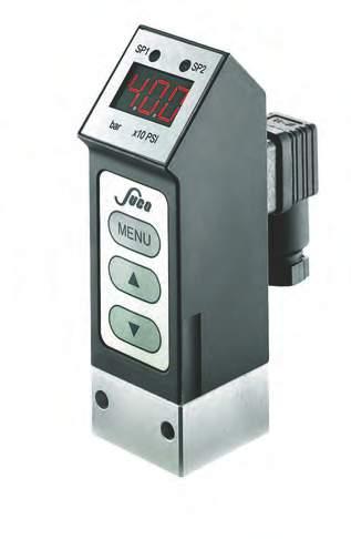 E.4 menu-controlled 0570 Electronic pressure switches Anodised aluminium and die-casted zinc Ceramic measuring cell in thick-film technology Supply voltage 12 30 VDC Overpressure protection to 20 /