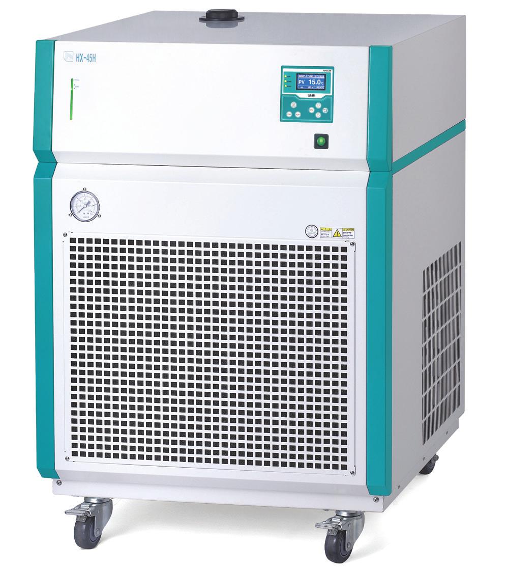 R (Chillers) (General Models) Providing a constant temperature control and high cooling efficiency. Operating cost can be reduced by using the recirculator for cooling water.