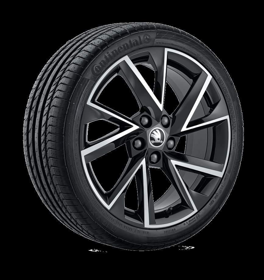 Xtrem 5E0 071 499A JX2 Light-alloy wheel 7,5J x 19 for 225/35 R19 tyres in black gloss design, brushed (only for OCTAVIA RS)