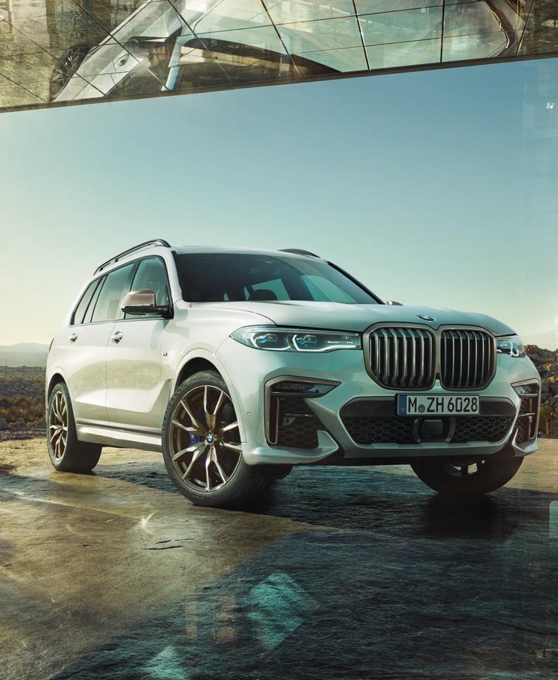 MODEL RANGE The new BMW X7 is available in xdrive30d, xdrive40i and M50d engine variants from launch, each providing a different level of standard specification.
