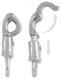 TRIGGER & PANIC RELEASE SNAPS Trigger s, Swivel Operates by thumb. Press on lever to open, release to close. Great for use on ropes, lanyards, or as a key accessory.