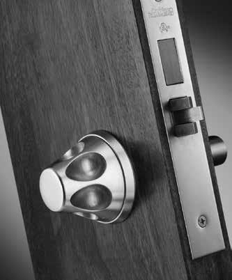 Available as sectional trim, the antiharm knob features recessed finger holes for a better grip and the reliability of the ML2000 Series ANSI/BHMA grade 1 mortise lock.