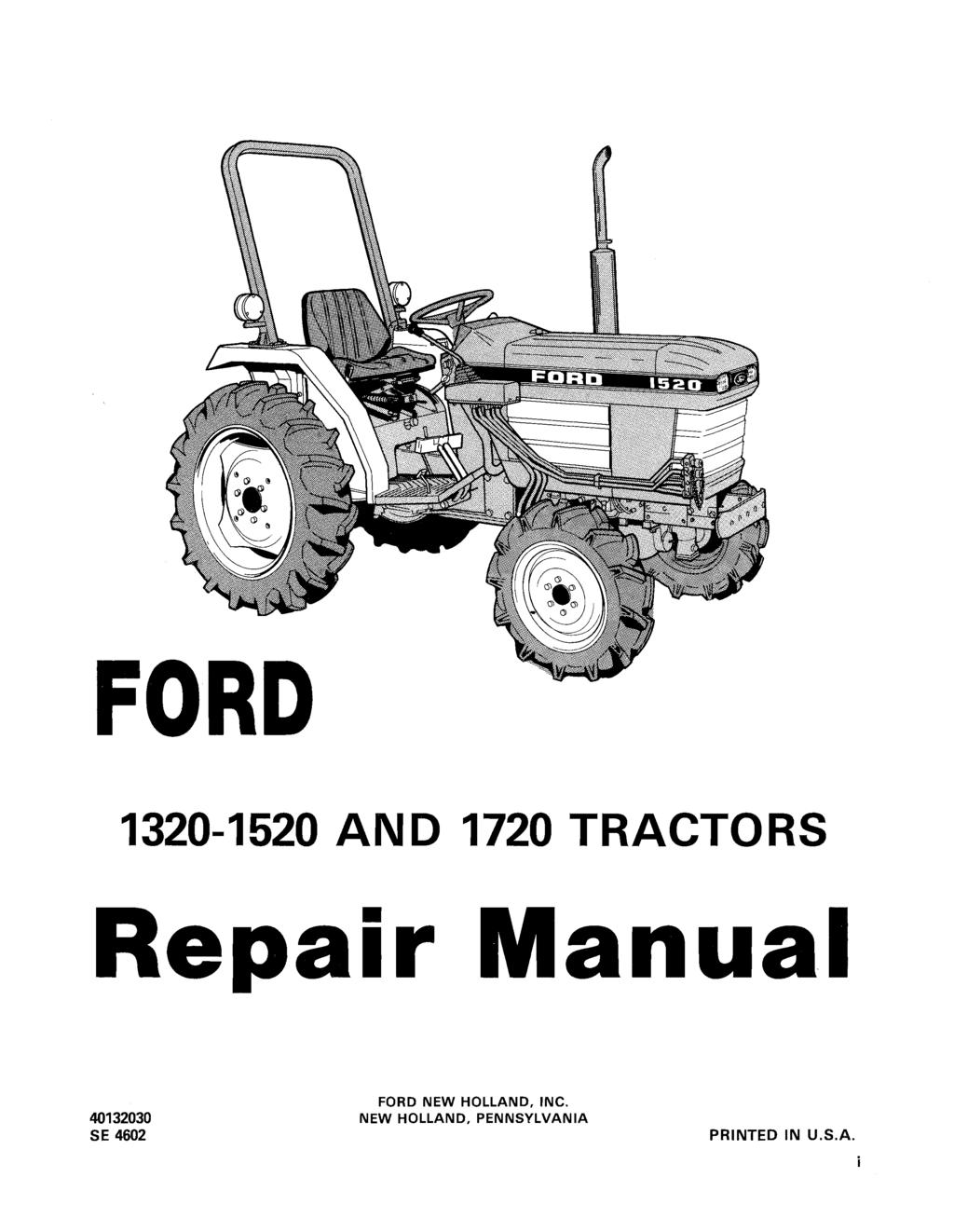 FORD 1320-1520 AN 1720 TRACT S Repair Manual 40132030