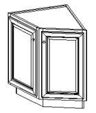 Base End Cabinet - Base Cabinets AB24 Base End Angle Corner - 24"W x 34-1/2"H x 24"D - 2 Doors (18-1/2 $490.