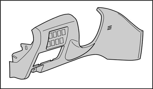 11. INTERIOR PREPARATION Fig. 7 7. Disconnect diagnostic port and courtesy light from the steering finisher. Fig. 8 8.