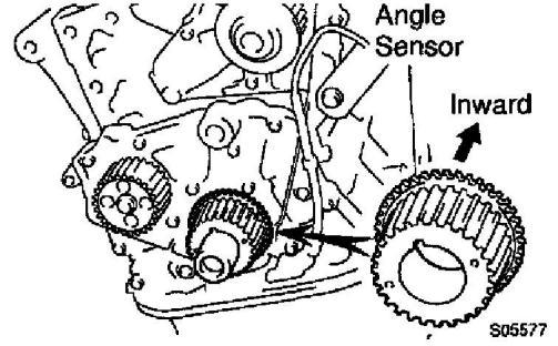 2. INSTALL CRANKSHAFT TIMING PULLEY a. Align the timing pulley set key with the key groove of the pulley. b.