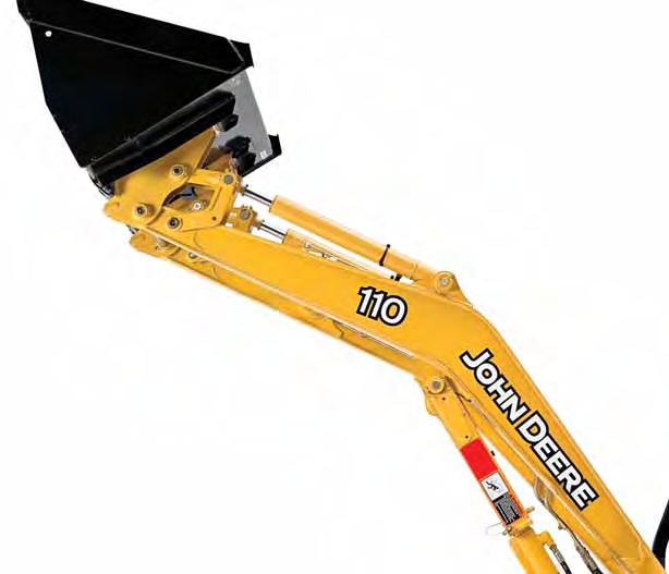 Construction-grade loader has low-angle boom arms and ductile cast-iron masts which absorb even extreme shock loads.