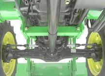 512, 522, and 542 Loaders 9-5-9 Loader mounting frames for 5000N Series tractors are designed to clear the mid-mounted ROPS and exhaust.