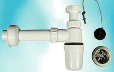 plastic adjustable bottle trap Supplied with 'pull-up' telescopic vertical waste tube to suit either basin