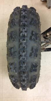 Results Figure 2: Maxxis RAZR2 AT22x7-10 tires used for testing The Baja car was pulled for