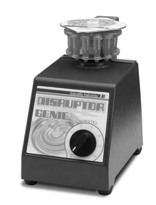Mixers Mixers Mixers Disruptor Genie Standard Features Disrupter Genie Rapid hands-free disruption of up to 12 microtubes (1.5 ml or 2.