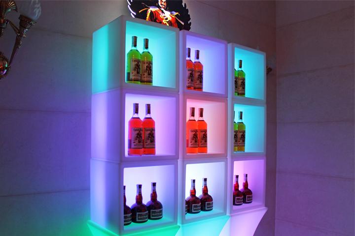 10 LED Open cubes/display with table L16" D16" H16"