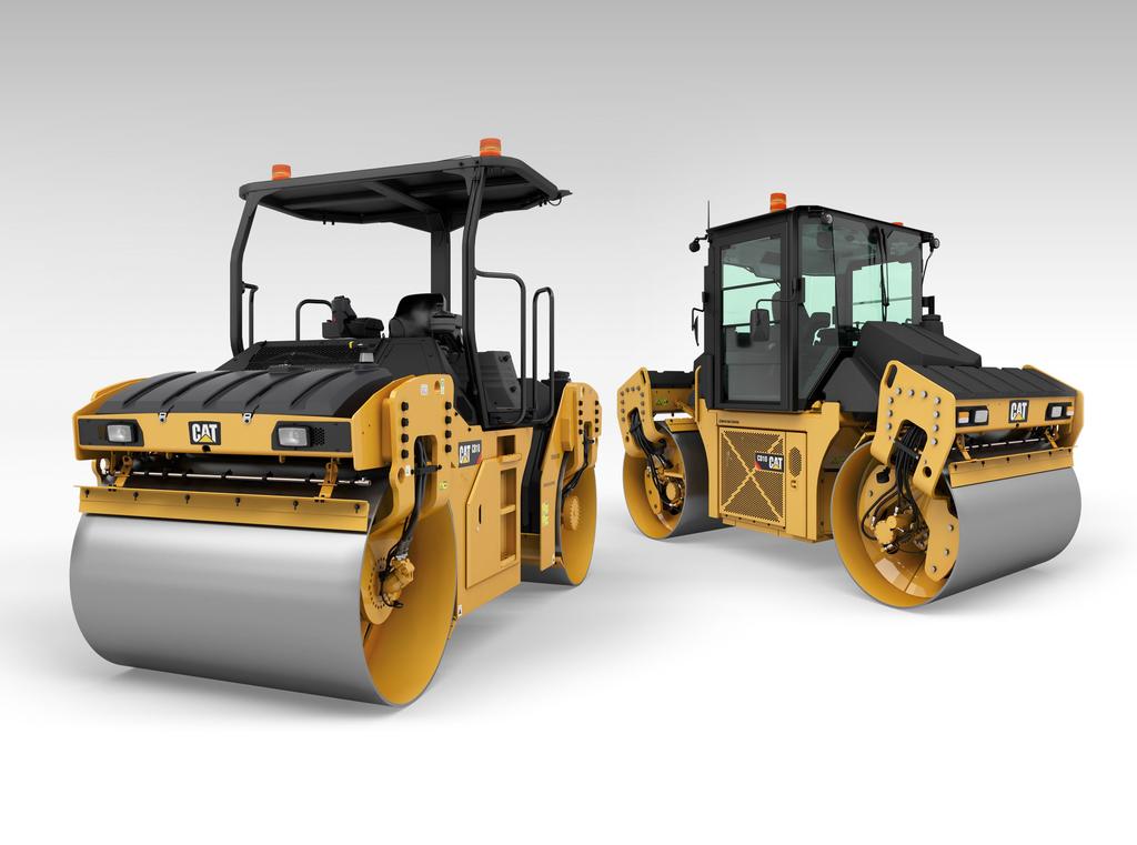 TANDEM VIBRATORY ROLLERS The Cat line of Tandem Vibratory Rollers offer many technological enhancements that provide better control, more versatility, and increased efficiency: + 360º SEAT