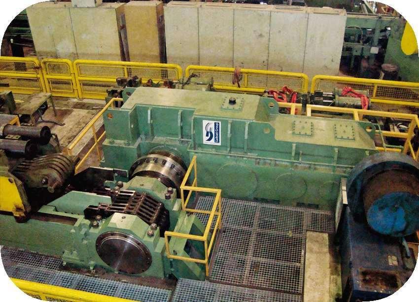 Gear Reducers for metallurgy industry Miscellaneous applications Steel wires drawer drive including chain driving pinion, 220 kw 2 rpm 150 ton thrust ( weight 63,000 kg ).
