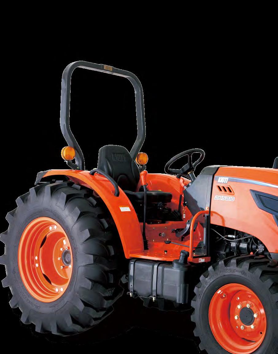 DK4810/DK5810 KIOTI TRACTOR Engine Low noise and low vibration with ECU control system. Noise : 86.8dB (Possible to make a phone call while working Vibration : 1.