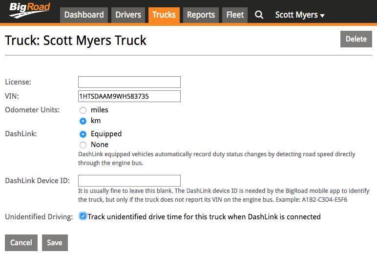 ENABLING UNIDENTIFIED DRIVING CLAIM ON A TRUCK BY TRUCK BASIS We recommend that you enable the ability to claim unidentified driving on a subset of trucks within your fleet before rolling it out to