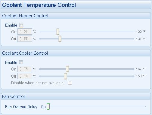 Edit Configuration - Inputs 4.4.2.2 COOLANT TEMPERATURE CONTROL NOTE: - This feature is available only on DSE72/7300 Series modules, V2.0.0 and above.