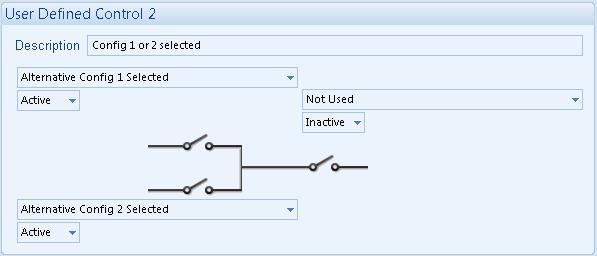 Edit Configuration - Outputs 4.5.3.2 EXAMPLE OF A LATCHED OUPUT This example can only be achieved with module versions 5.x.x or higher. Module s before V5.x.x will not allow the selection of User Defined Control as an input into the logic.