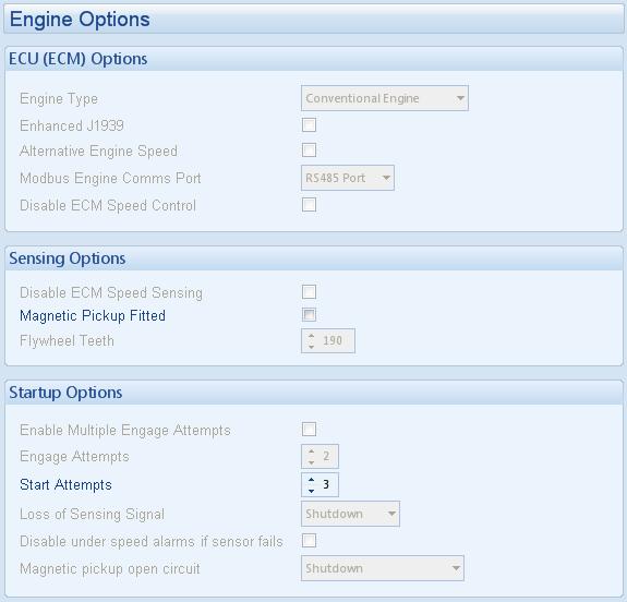 Useful if an external device (ie remote speed potentiometer) is used to control engine speed. Click to enable or disable the option.