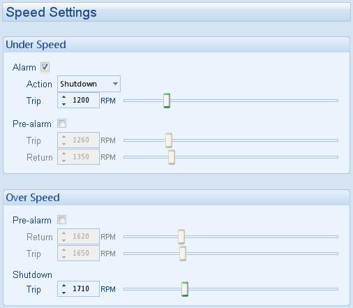 Edit Configuration - Engine 4.10.7 SPEED SETTINGS Click to enable or disable the option. The relevant values below will appear greyed out if the alarm is disabled. Version 5.x.