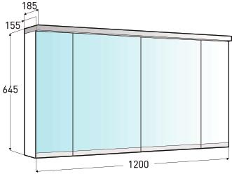 Ido Glow mirror cabinet 1200, white 9650321501001 1.