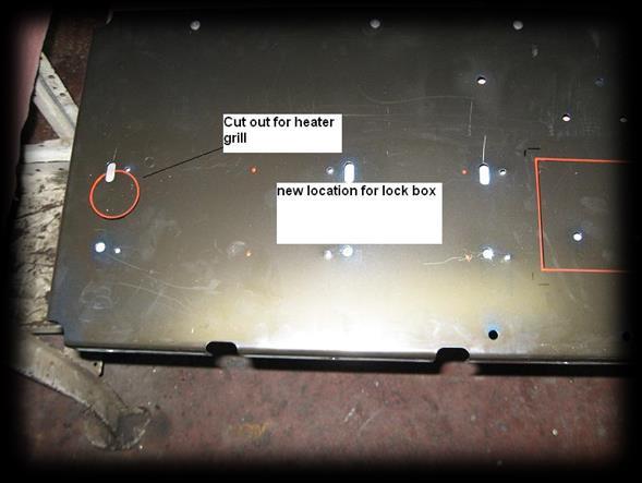 Also drill a 1/2 hole approximately 1 to 2 from mounting plate corner (C).