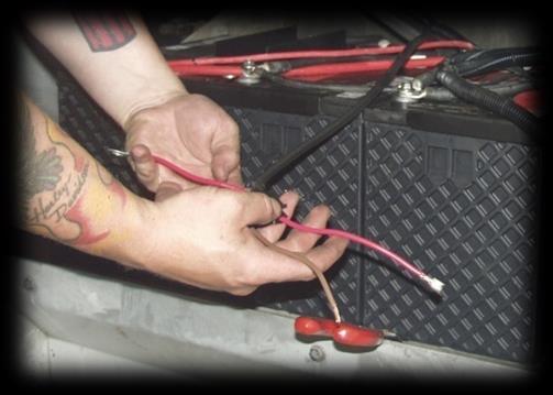 Espar Heater Installation 3-11 27 Run Heater Unit Power Cable to NITE Plus Batteries Take the heater unit power cable, run it under the truck (attach