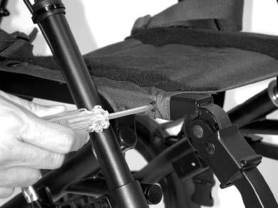 For the seat: Using a Philips screwdriver, remove two screws at the end of each seat tube, and take off the