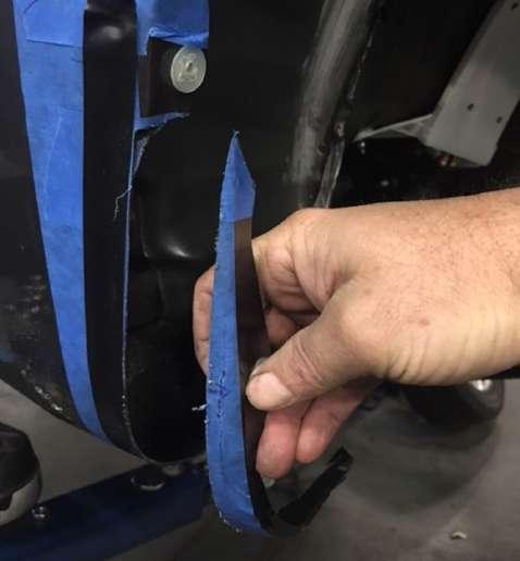 vehicle. 5. Press the nylon snap insert into the square hole in the stainless tab (94-10881). 6. Reinstall the mud flap using only the OE bolt in the upper hole.