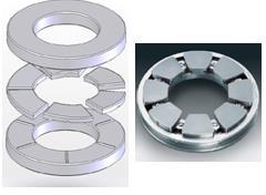 Sliding-contact bearings can also be used to support thrust loads.