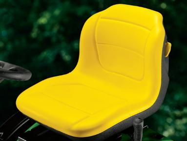 Heat-resistant, comfortable seat provides 5.5 inches of seat travel, giving plenty of room for every sized operator.