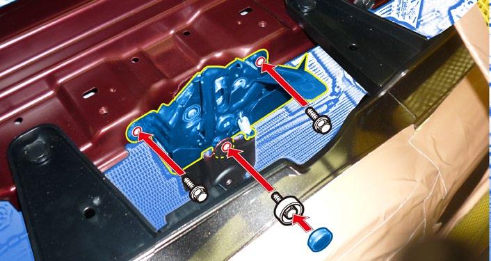 Vehicles Without Factory Alarm ONLY n. Reinstall the Hood Lock Cable to the Hood Lock Assembly.