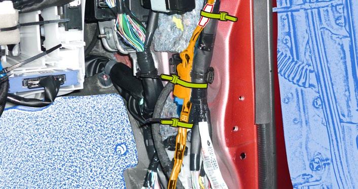 V4 ONLY d. Secure the 8P Connectors to the Vehicle Harness using 1 Wire Tie (#2). (Fig.