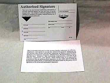 All Literature Forms End User Authorization Sig Card LT-801002-50