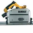 STANDARD EQUIPMENT FINISH The DEWALT guide rail system offers anti-splinter lips on both sides of the guide rails. BEVEL 47" bevel giving extra capacity in 2nd fix applications.
