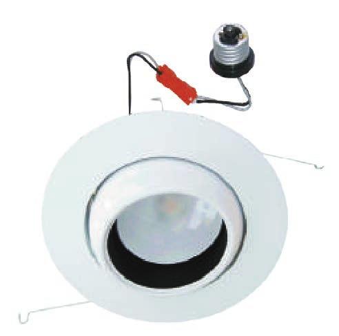 LED-AF6E 120VAC LED DoB 6" Recessed Eyeball Retrokit with E26 or Optional GU24 base Adapter 6 LED 3-3/16 (80.6mm) DESCRIPTION 7-3/4 (196.5mm) 4-1/2 (114.