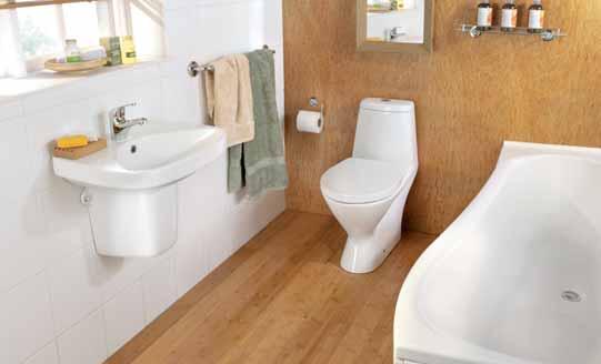 Eco Suite Streamlined Design with Innovative Water-Saving Features The one piece toilet is pre-plumbed for easy installation,