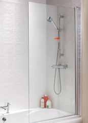 safety glass Rise and fall hinge mechanism for smooth operation Straight Bath Screen 209-060 H: 1500 W: 850mm 6mm toughened safety glass Half Frame