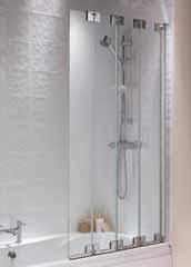 H: 1500mm W: 763mm Reversible for both LH & RH baths Compatible with Dakota Square Shower Baths only; Left Hand: 211-604 Right Hand: 211-603 Frameless Four