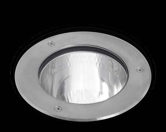 The recess box is supplied with the luminaire. AR111 and PAR30S halogen lamps with incorporated reflector, and compact fluorescent lamps.