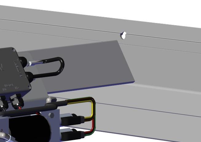 Drill mounting holes and use (2) ¼ x 1-1/2 stainless steel bolts and ¼ stainless steel nylock nuts to secure bracket to the lower frame rail.