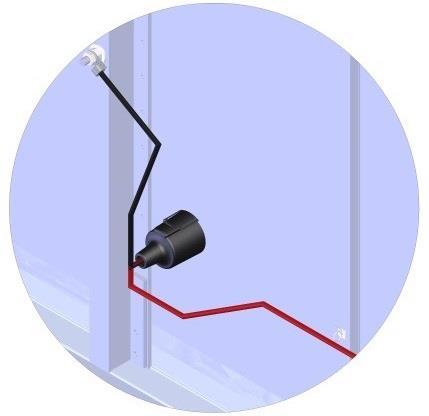 c. Wire 2- pole receptacle with power wire and ground wire. i. Push both + POS & - NEG wires thru 034-51020 2 pole receptacle rubber boot. ii.