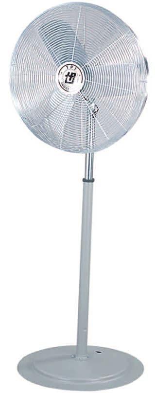 1 /3 HP, 115V 1ph motor runs efficiently in temperatures up to 135 F. Chrome-plated steel fan guard. Three blades. 18'L cord with 3-conductor plug. Factory assembled fan head and mount.