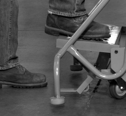 Remember never to use a steel rolling ladder near any electrical hazard. Once the ladder is in position, you need to deactivate the wheels to prevent it from rolling.