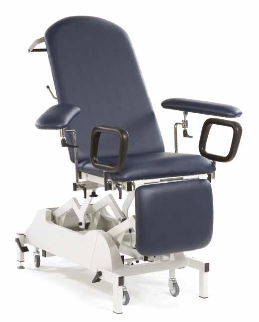 All models are fitted with a pair of multi-adjustable arm rests and side support loops for the stability and safety of the patient when mounting and dismounting the couch.