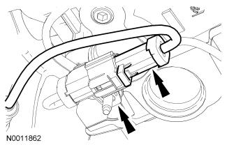 17. Disconnect the Engine Oil Pressure (EOP) switch electrical connector. 18. Remove the engine wiring harness from the engine. 19.