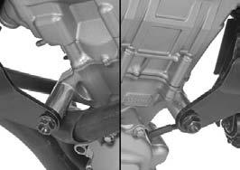 Install the right and left front engine hanger bolts/ washers with the distance collars.