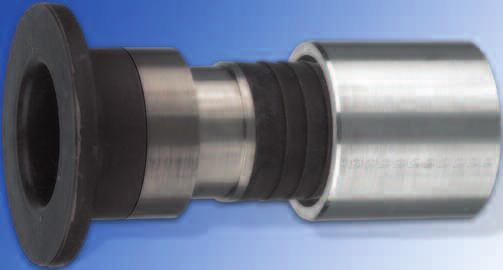 Tefzel encapsulated flange retaining inserts are available with a base material of nickel plated carbon steel.