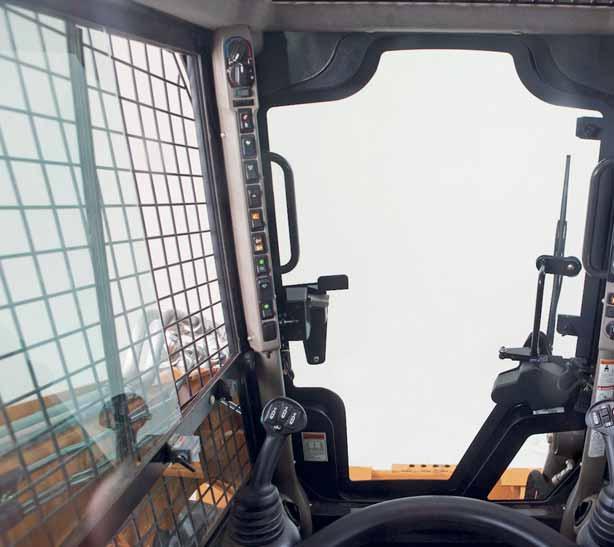 SKID STEER LOADERS 360-degree visibility The 89 cm wide cab together with larger windows and a new ultra-narrow wire side-screen provide outstanding visibility all around the jobsite, allowing safer